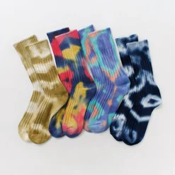 ROTOTO / Chunky rib crew socks Tie-dye