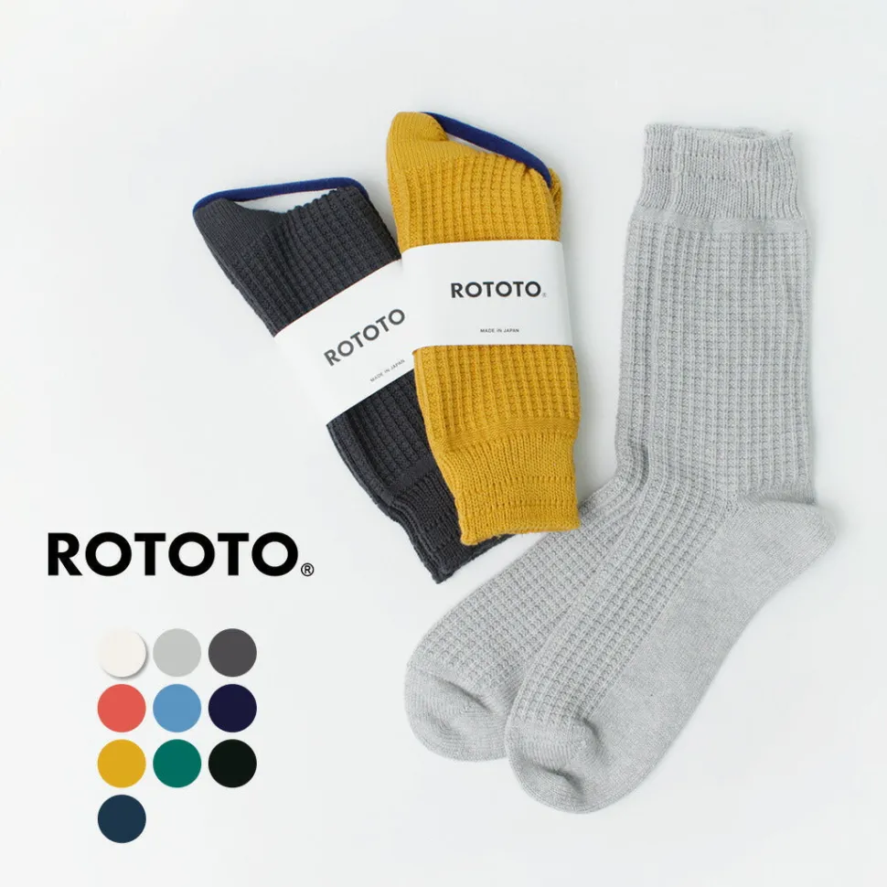ROTOTO / Cotton Waffle Crew Socks