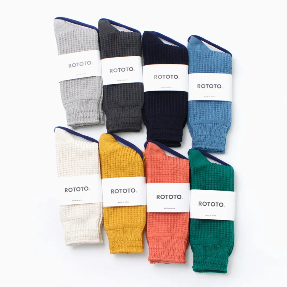 ROTOTO / Cotton Waffle Crew Socks