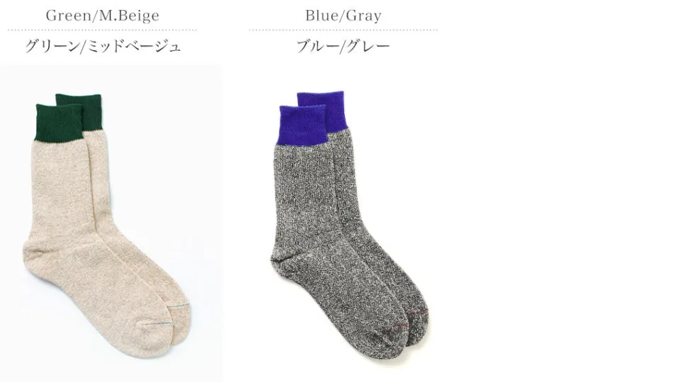 ROTOTO / Double Face Crew Socks Silk & Cotton