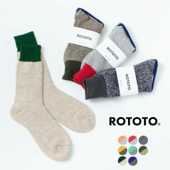 ROTOTO / Double Face Crew Socks Silk & Cotton