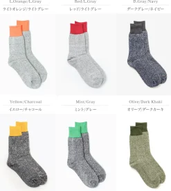 ROTOTO / Double Face Crew Socks Silk & Cotton
