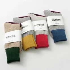 ROTOTO / Double Face Crew Socks Silk & Cotton