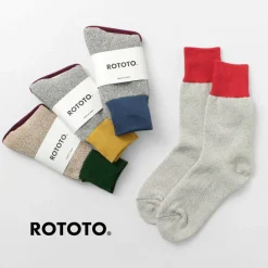 ROTOTO / Double Face Crew Socks Silk & Cotton