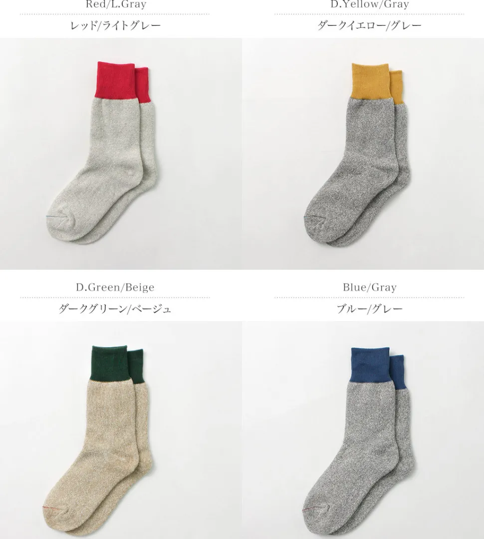 ROTOTO / Double Face Crew Socks Silk & Cotton