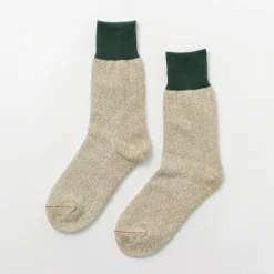 ROTOTO / Double Face Crew Socks Silk & Cotton