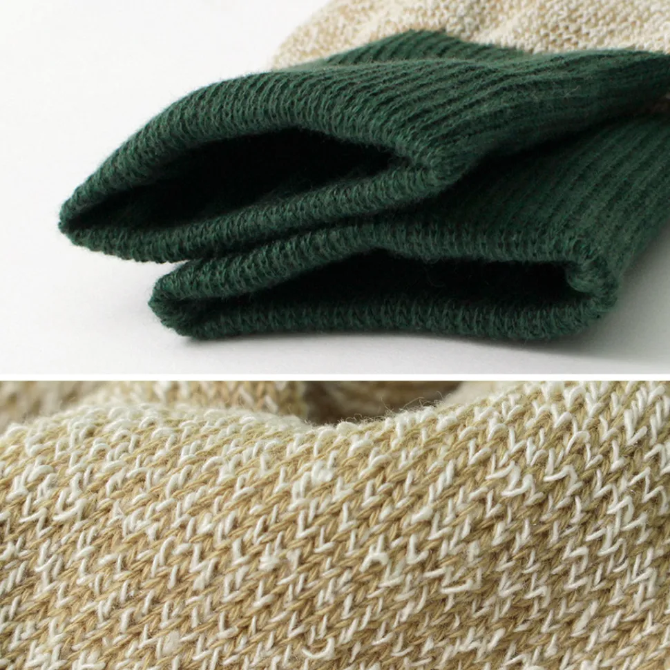 ROTOTO / Double Face Crew Socks Silk & Cotton