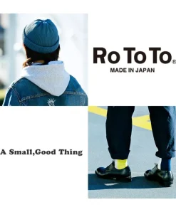 ROTOTO / Indigo Cotton Roll Up Beanie