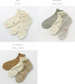 ROTOTO / Organic daily 3 pack ankle socks