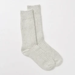 ROTOTO / R1327 Cotton wool ribbed crew socks