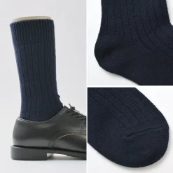 ROTOTO / R1327 Cotton wool ribbed crew socks