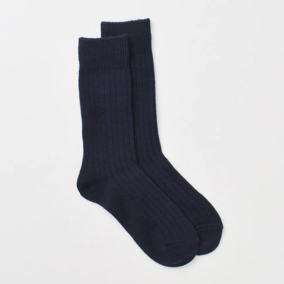 ROTOTO / R1327 Cotton wool ribbed crew socks