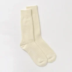 ROTOTO / R1327 Cotton wool ribbed crew socks