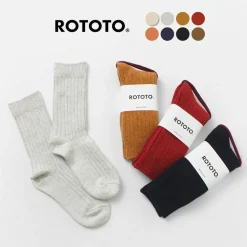 ROTOTO / R1327 Cotton wool ribbed crew socks