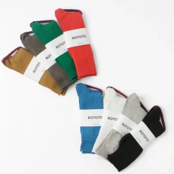 ROTOTO / R1461 linen cotton ribbed socks