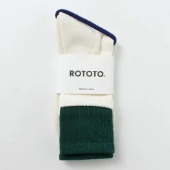 ROTOTO / R1421 Organic cotton double layer crew socks