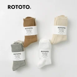 ROTOTO / R1427 Organic Daily 3 Pack Ribbed Crew Socks