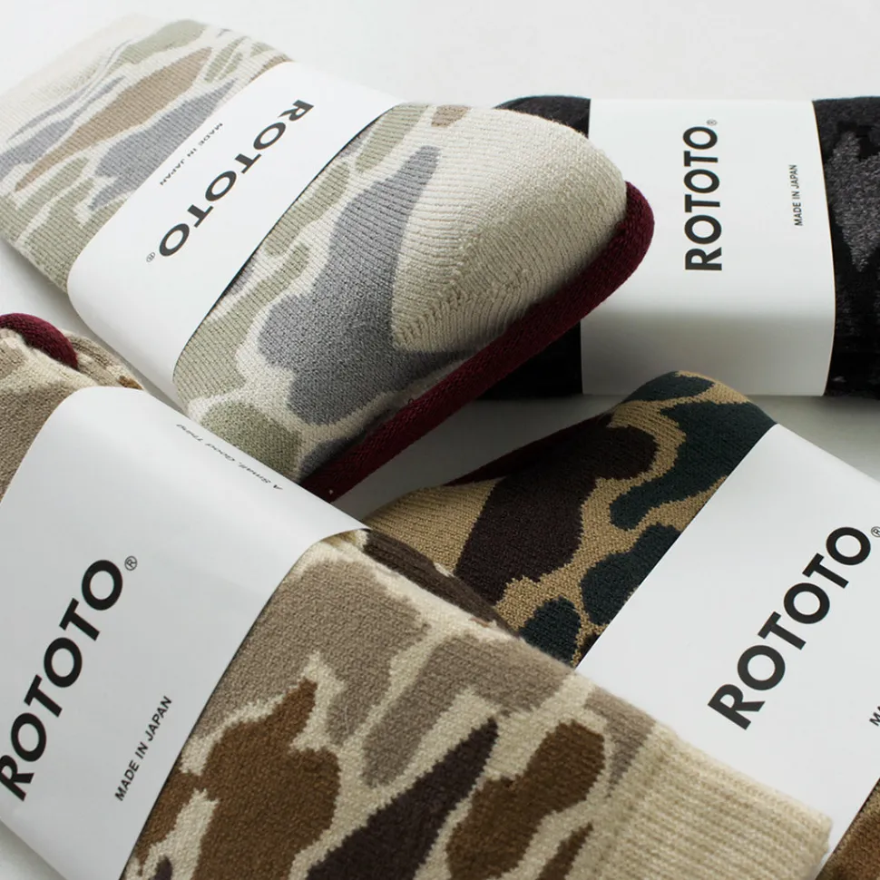 ROTOTO / R1339 Pile camo crew socks