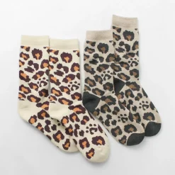 ROTOTO / R1340 Pile leopard crew sock