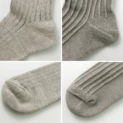 ROTOTO / R1462 Short linen cotton ribbed socks