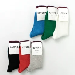 ROTOTO / R1462 Short linen cotton ribbed socks