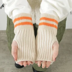 ROTOTO / Striped Seamless Hand Warmer Merino Lamb Wool