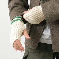 ROTOTO / Striped Seamless Hand Warmer Merino Lamb Wool