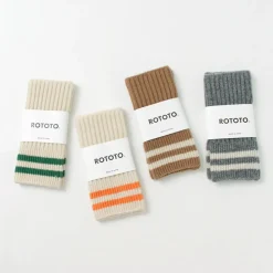 ROTOTO / Striped Seamless Hand Warmer Merino Lamb Wool