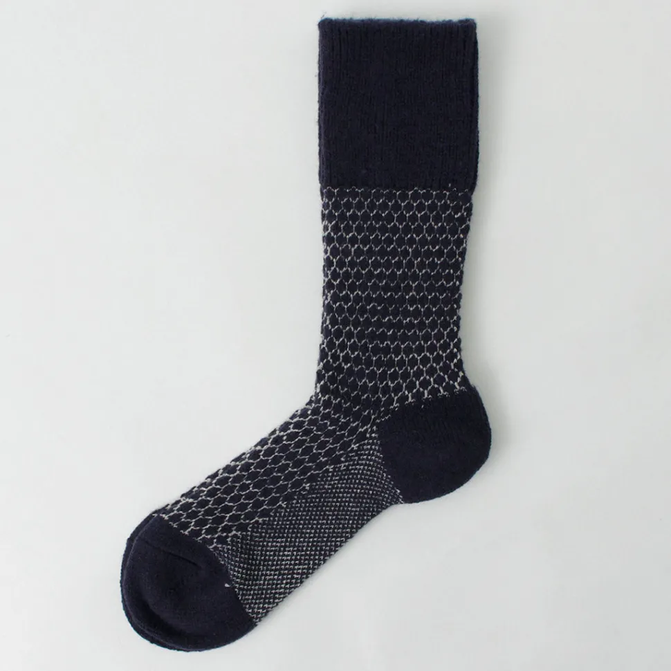 ROTOTO / Woolen Jacquard Crew Socks Popcorn