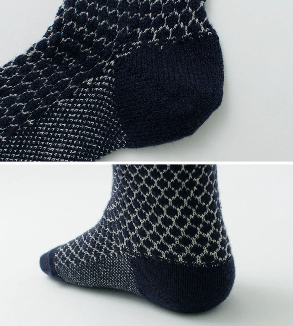 ROTOTO / Woolen Jacquard Crew Socks Popcorn