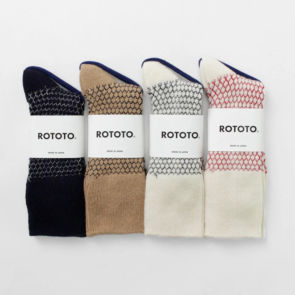 ROTOTO / Woolen Jacquard Crew Socks Popcorn