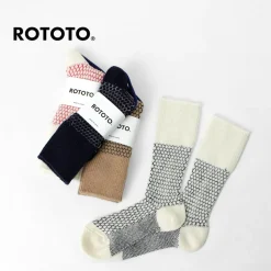 ROTOTO / Woolen Jacquard Crew Socks Popcorn
