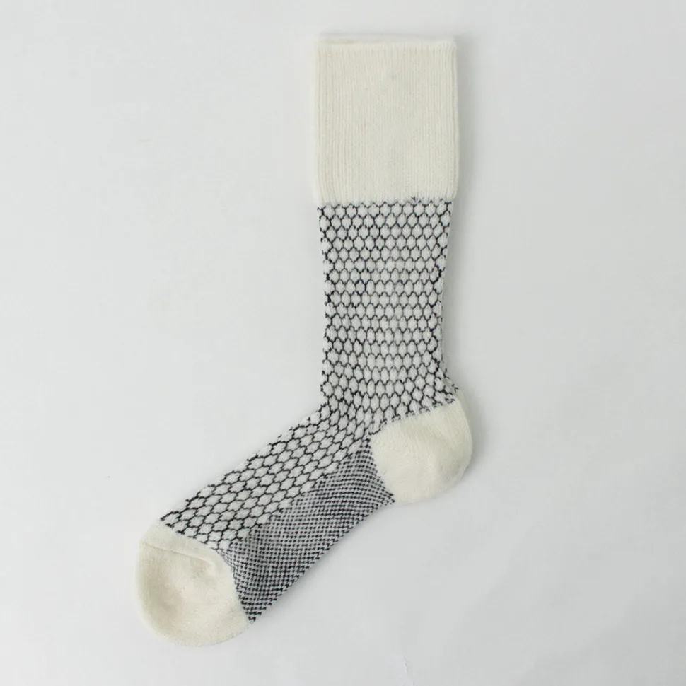 ROTOTO / Woolen Jacquard Crew Socks Popcorn
