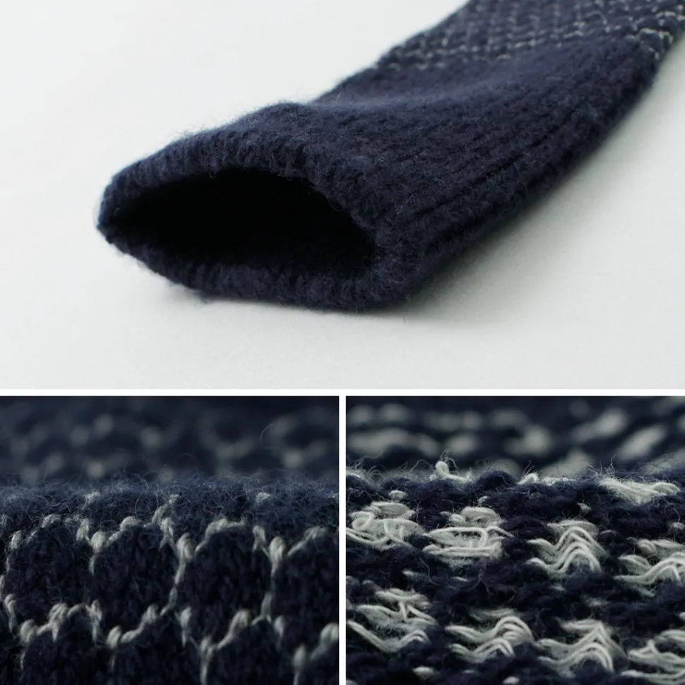 ROTOTO / Woolen Jacquard Crew Socks Popcorn