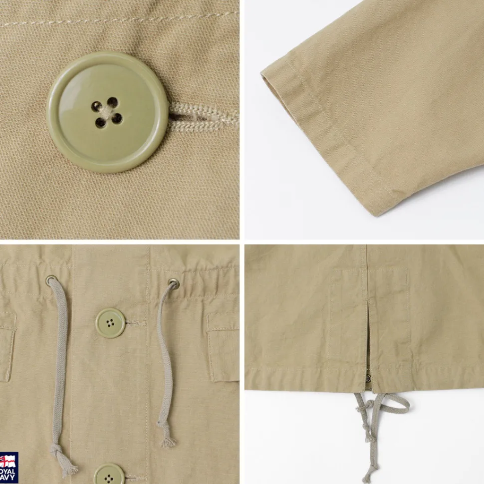 ROYAL NAVY / Snow camo collarless overcoat