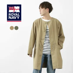 ROYAL NAVY / Snow camo collarless overcoat