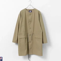 ROYAL NAVY / Snow camo collarless overcoat