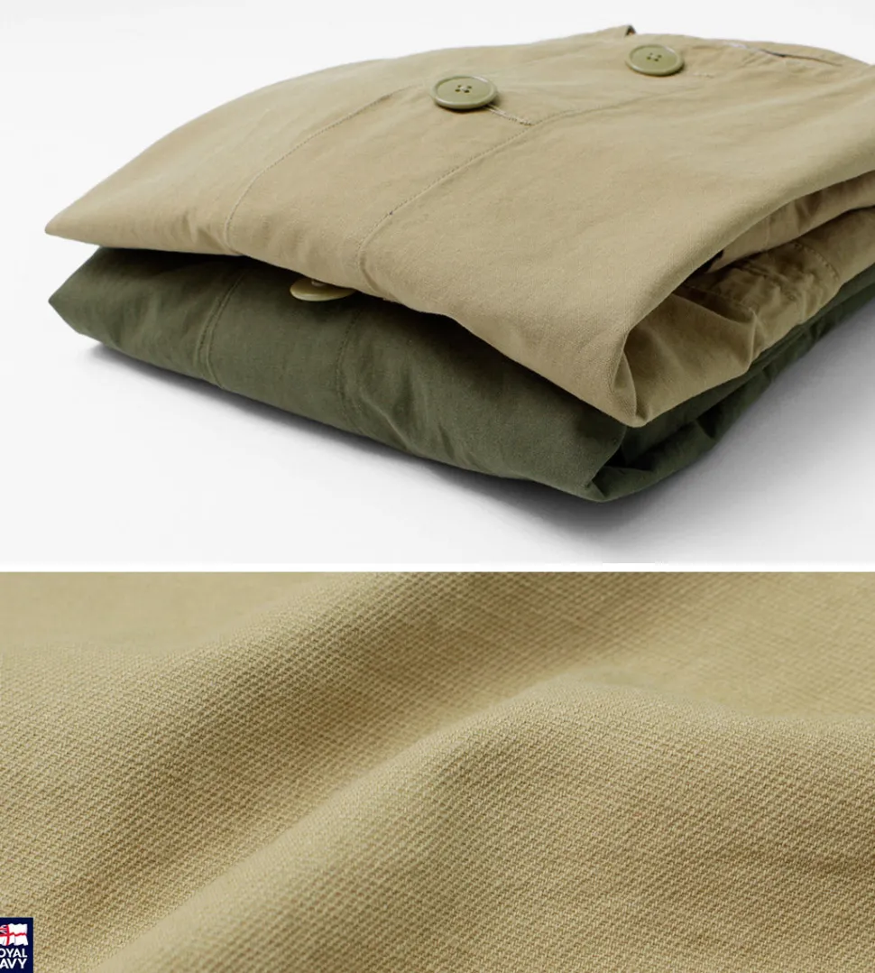 ROYAL NAVY / Snow camo collarless overcoat