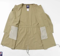 ROYAL NAVY / Snow camo collarless overcoat