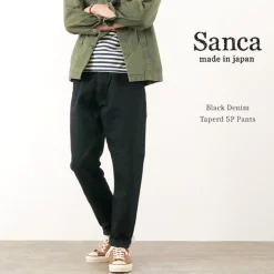 SANCA / Black denim tapered 5P trousers