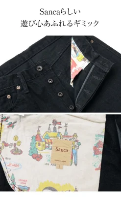 SANCA / Black denim tapered 5P trousers