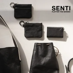 SENTI / Dyneema Leather Double Zipper Pouch