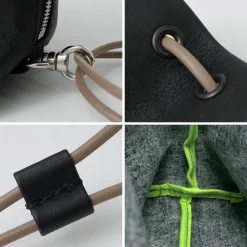 SENTI / Dyneema Leather Drawstring Bag L