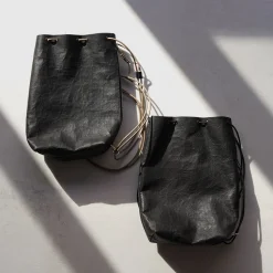 SENTI / Dyneema Leather Drawstring Bag L