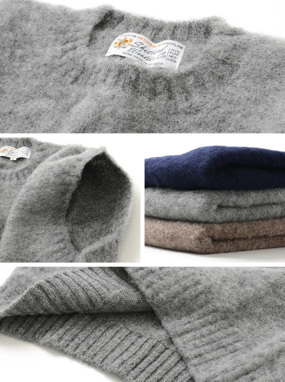 SHETLANDWOOLLENCO / Plain Shaggy Dog Crew Neck Knits Vest