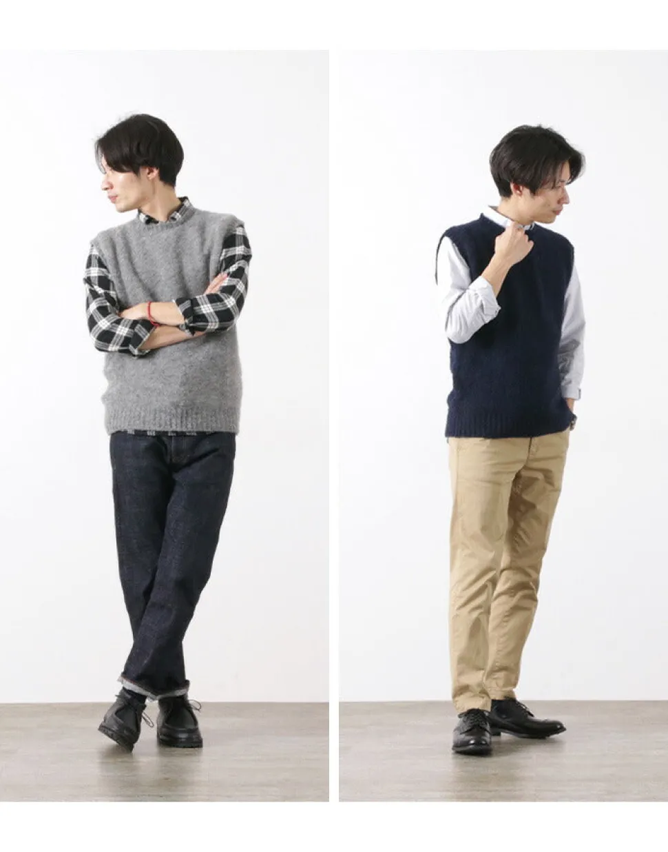 SHETLANDWOOLLENCO / Plain Shaggy Dog Crew Neck Knits Vest