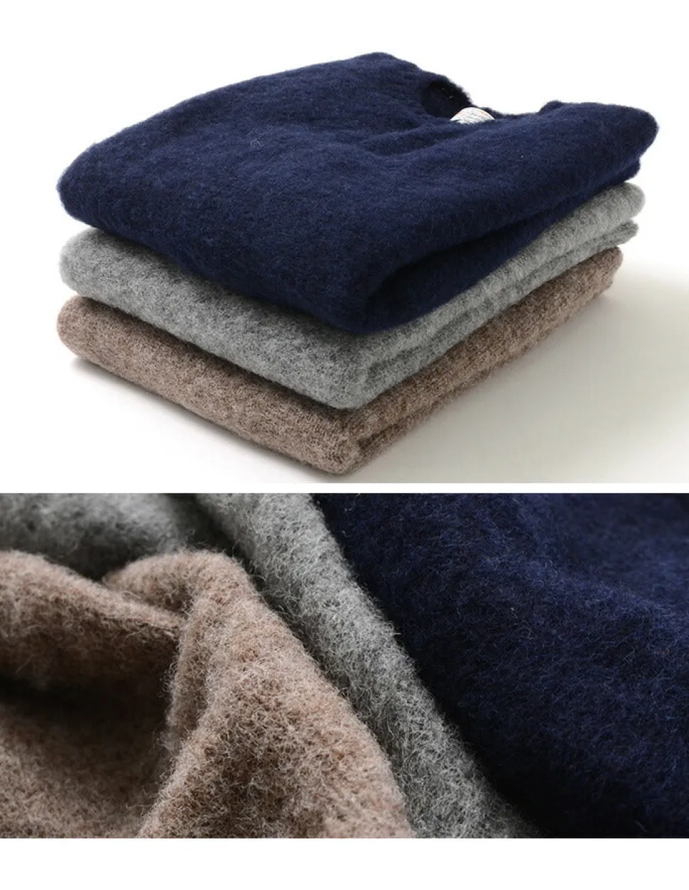 SHETLANDWOOLLENCO / Plain Shaggy Dog Crew Neck Knits Vest