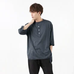 SLOW HANDS / Henry Neck Combi T-Shirt