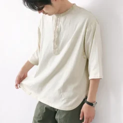 SLOW HANDS / Henry Neck Combi T-Shirt