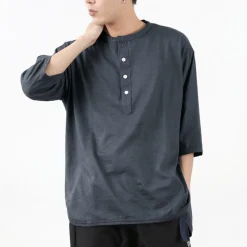 SLOW HANDS / Henry Neck Combi T-Shirt